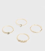 New Look 4 Pack Gold Mystic Stacking Rings
